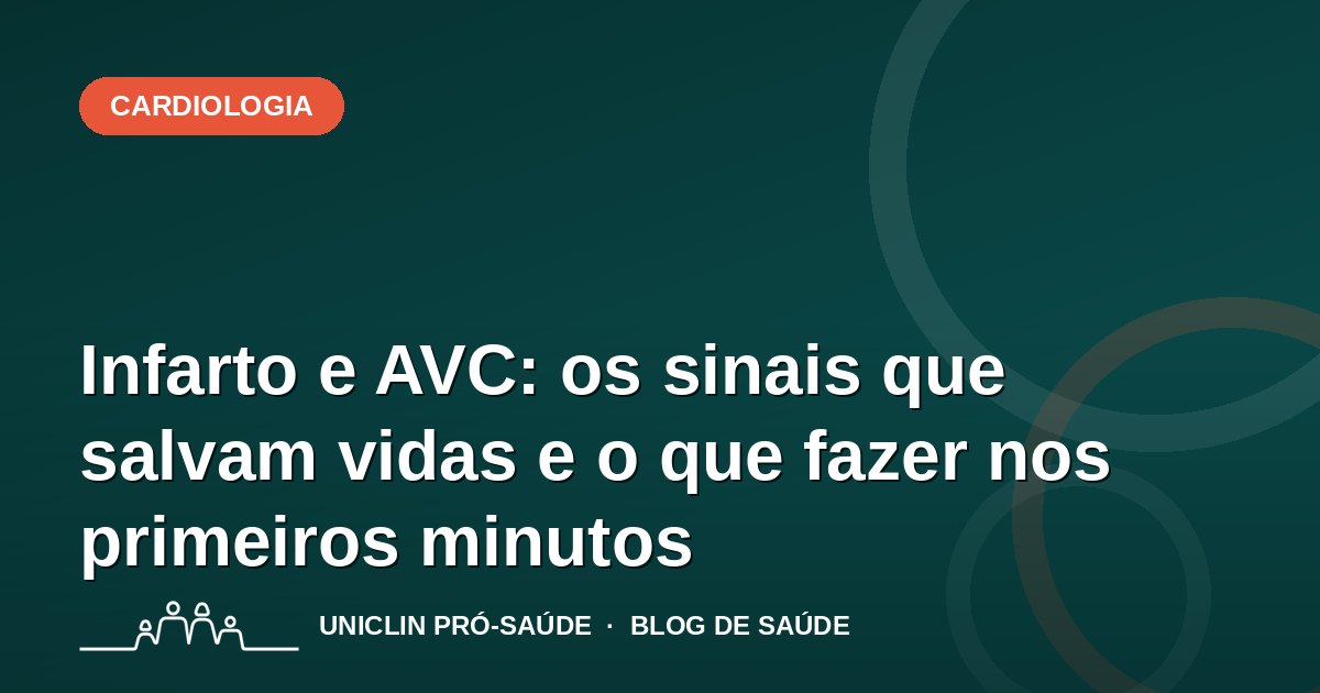 Infarto e AVC: os sinais que salvam vidas e o que fazer nos primeiros minutos